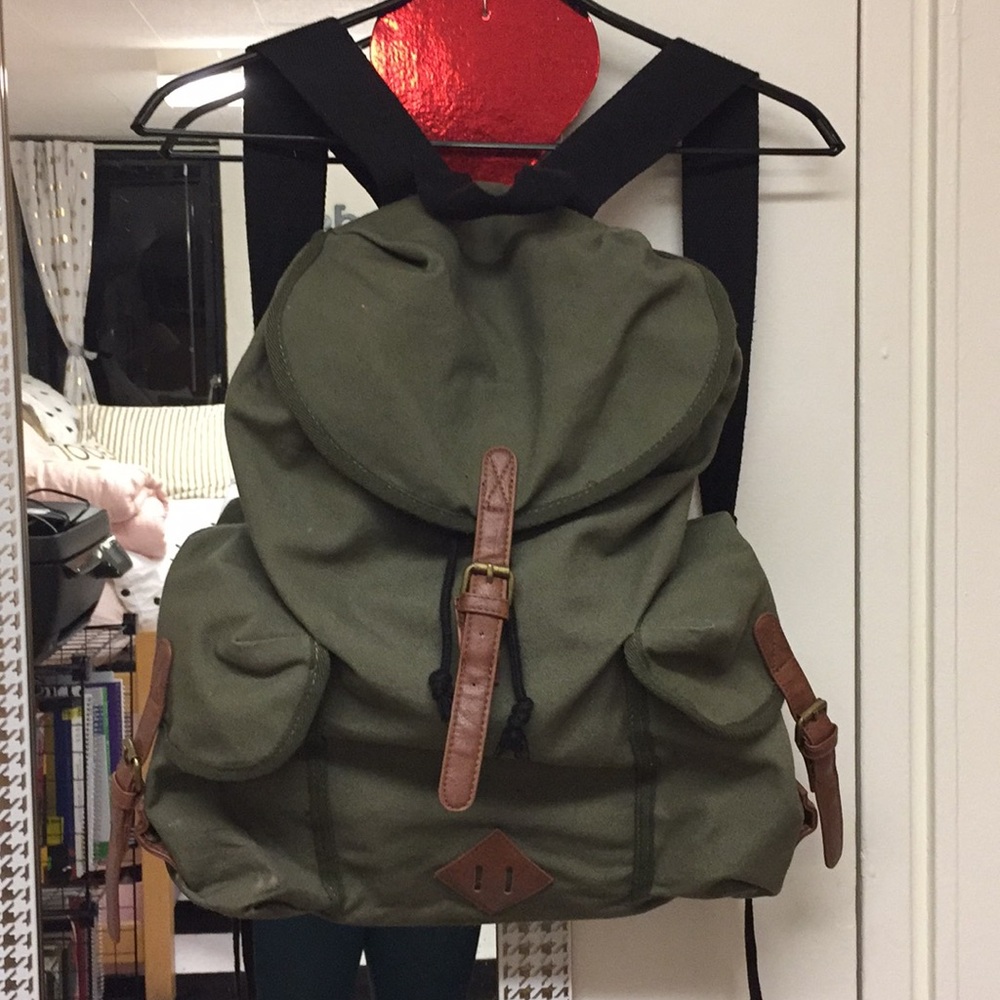 Army green backpack